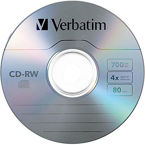Verbatim CD-RW 700MB 2-4x Rewritable Recordable (Spindle Pack of 25)