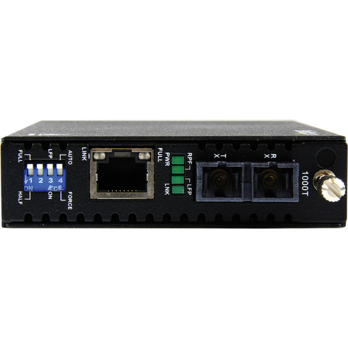 StarTech 1000 Mb/s Gigabit Multi-Mode Fiber Media Converter (SC Connector, Black)