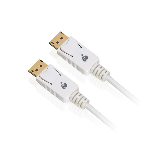 IOGEAR DisplayPort 1.2 Cable with Latches (White, 6')