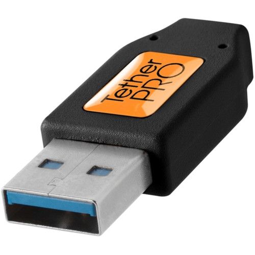 Tether Tools TetherPro USB 3.0 Male Type-A to USB 3.0 Micro-B Cable (10', Black)