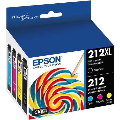 Epson Claria 212 Standard-Capacity Color and High-Capacity Black Ink Cartridge Multi-Pack