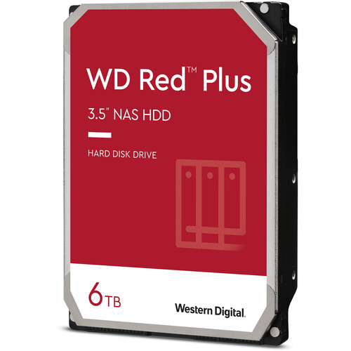 WD 6TB Red Plus 5400 rpm SATA III 3.5" Internal NAS HDD (CMR)