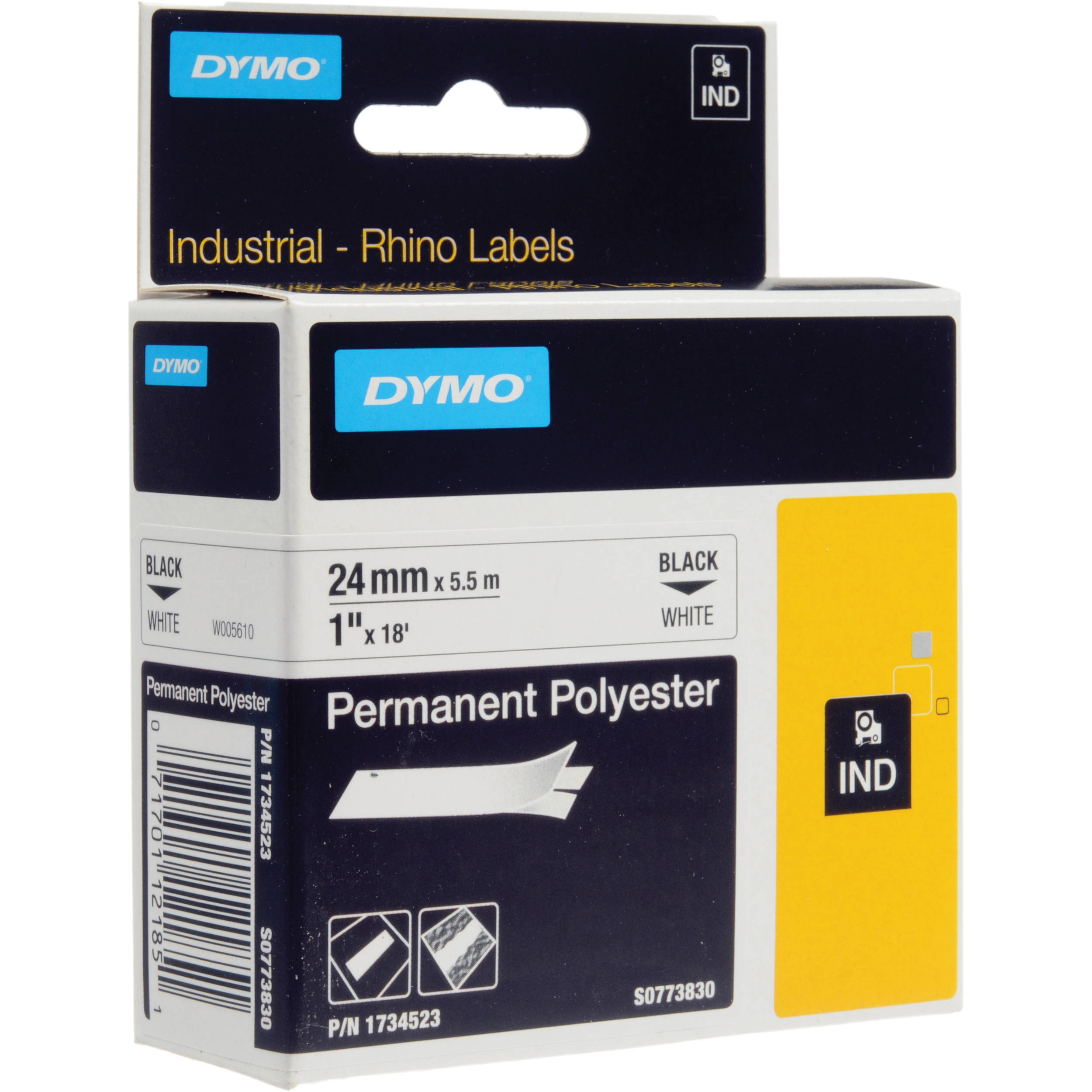 Dymo White Permanent Poly Labels (1.0")