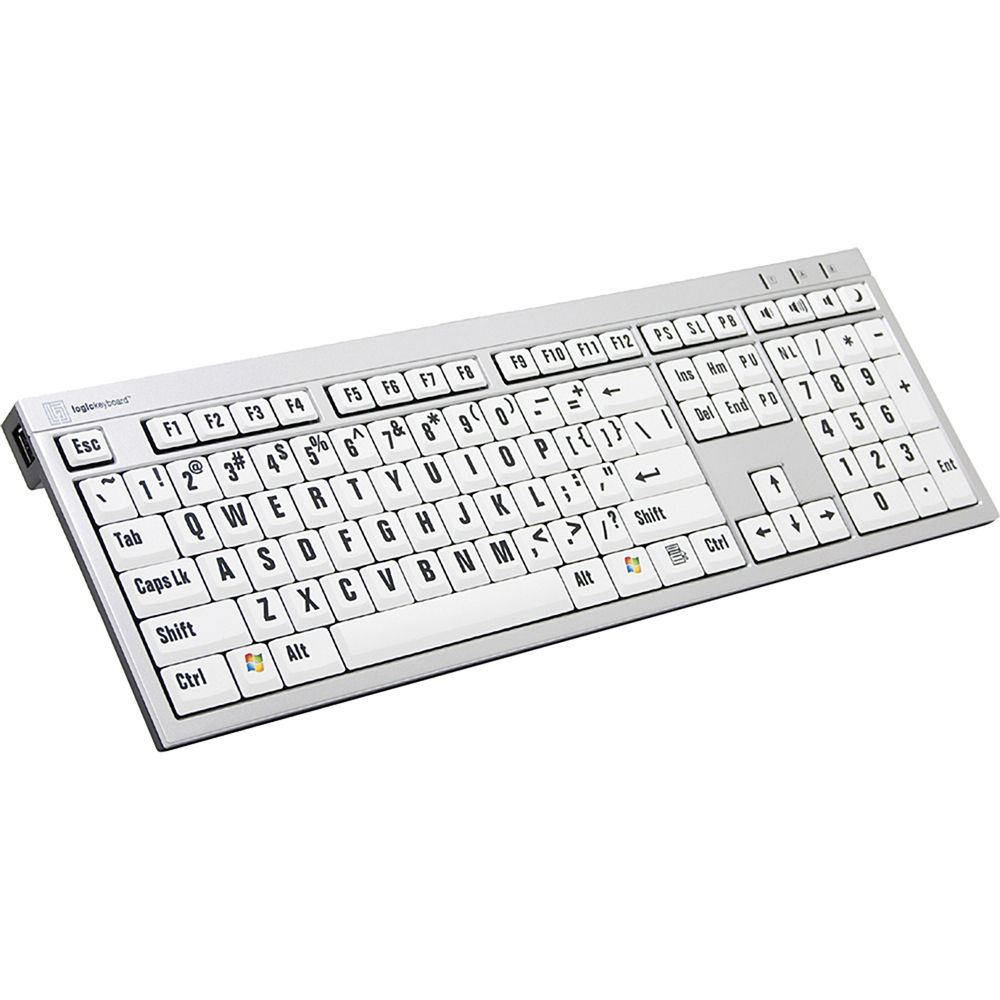 LogicKeyboard XLPrint PC Slim Line Keyboard with Large Print (Black on White)