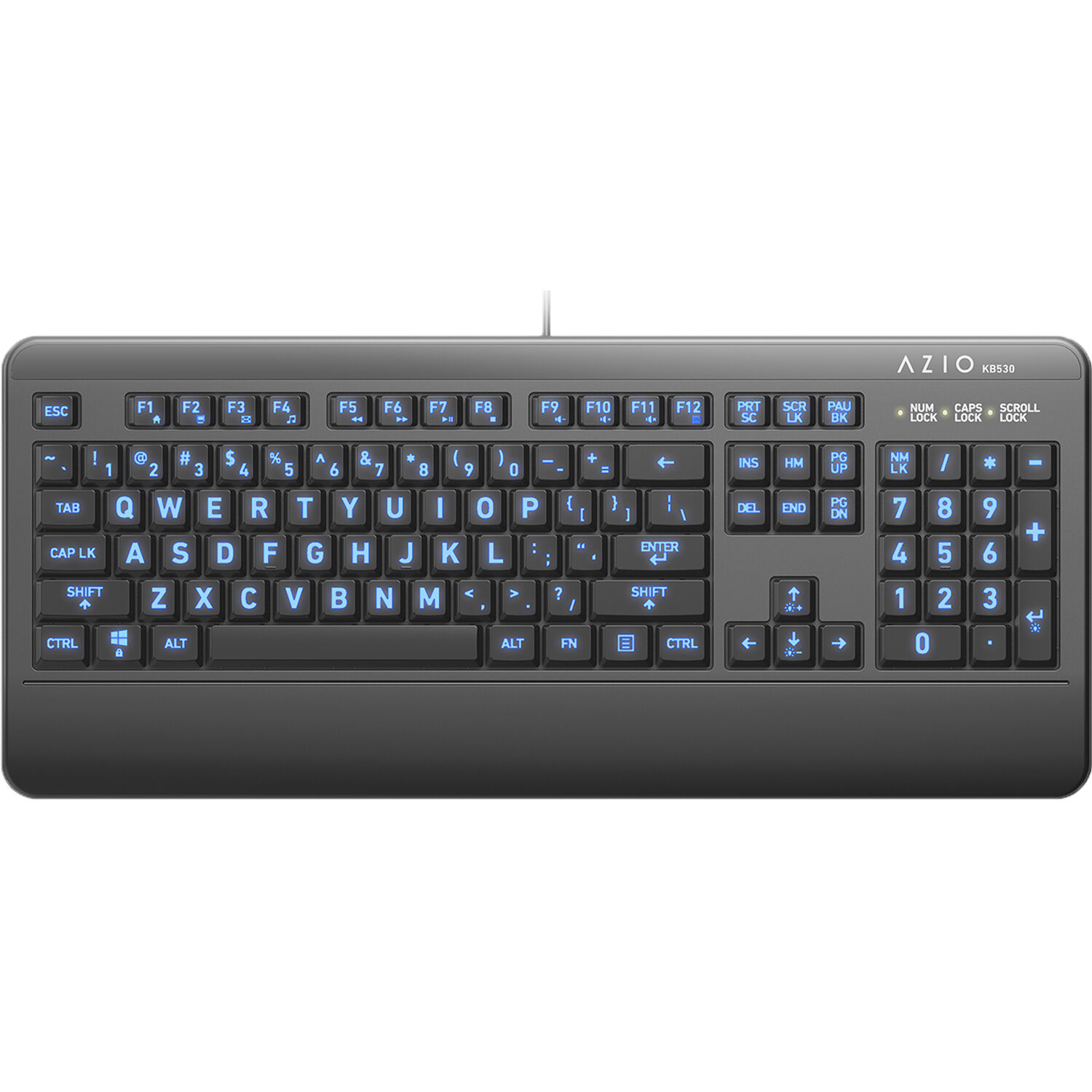 AZIO KB530 Antimicrobial Wired Keyboard (Windows, Black)