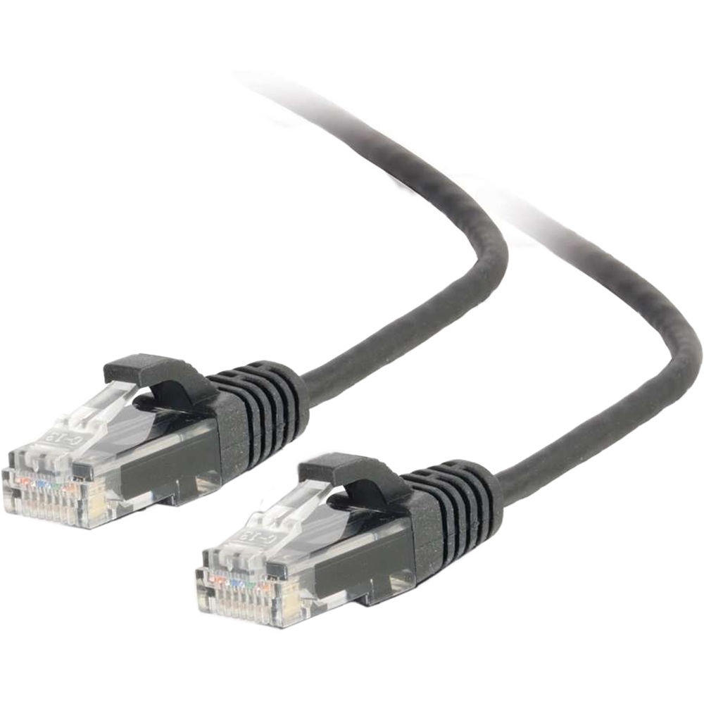 C2G RJ45 Male to RJ45 Male Cat 5e Slim Patch Cable (8', Black)