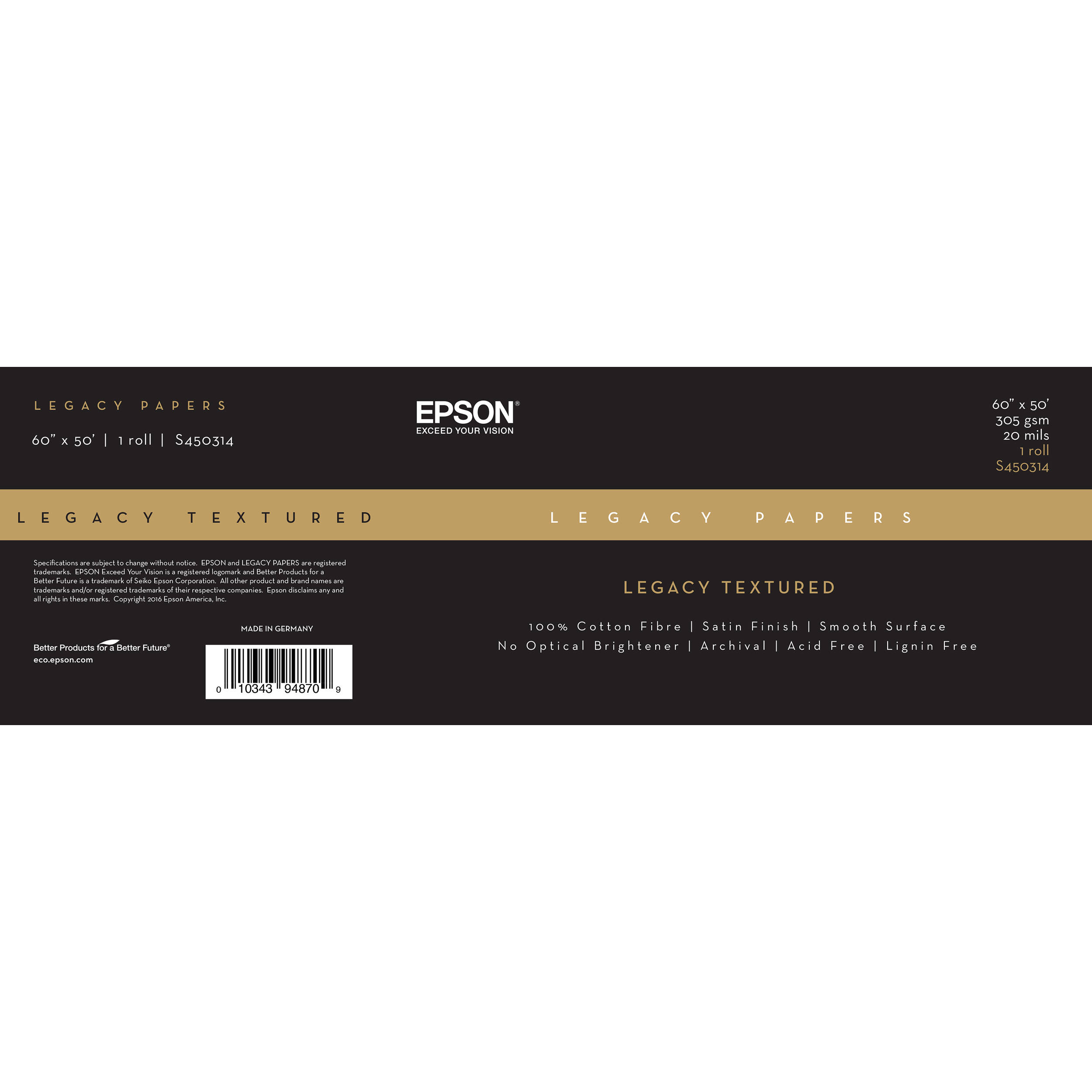 Epson Legacy Textured Paper (60" x 50' Roll)