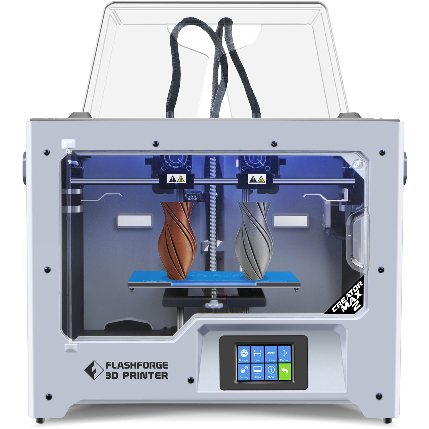 FlashForge Creator Max 2 Independent Dual Extruder 3D Printer (Sky Gray)