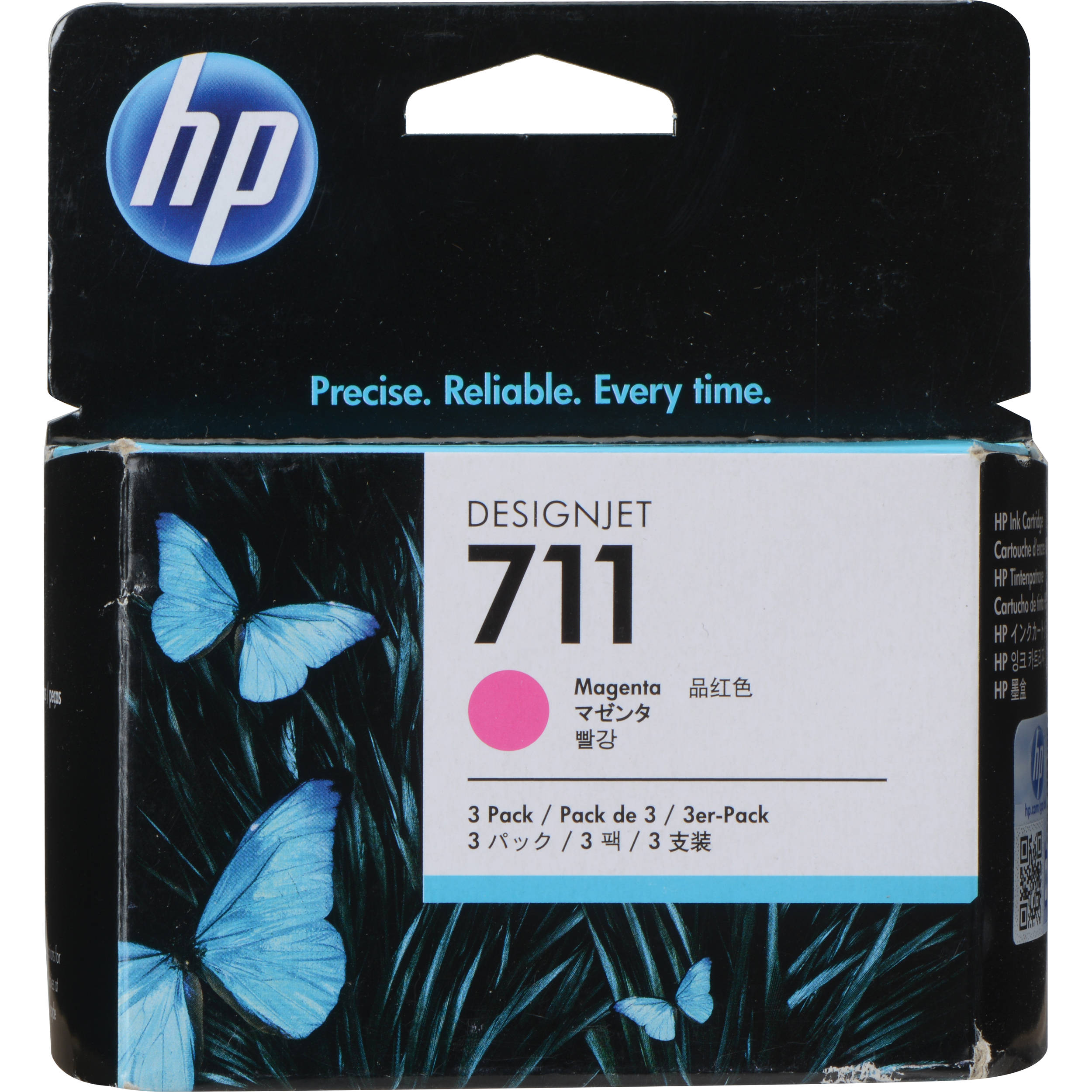 HP 711 Magenta Ink Cartridge (29mL, 3-Pack)
