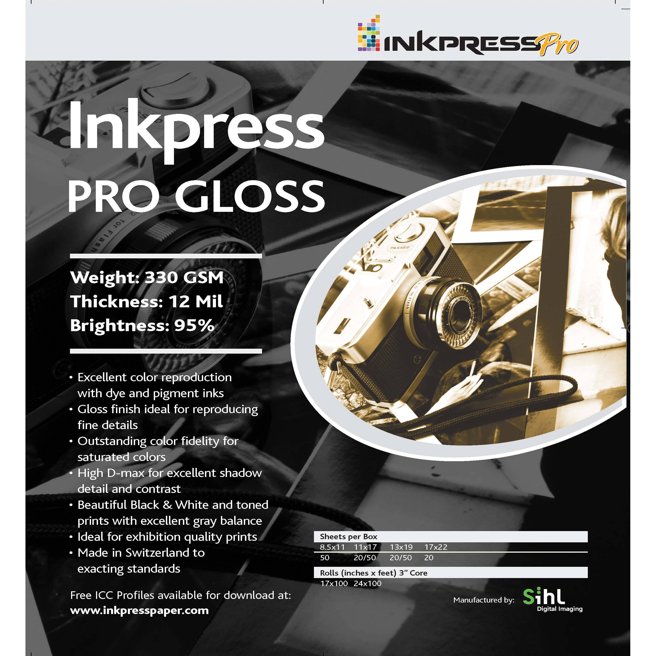 Inkpress Media Pro Glossy Paper (44" x 100' Roll)
