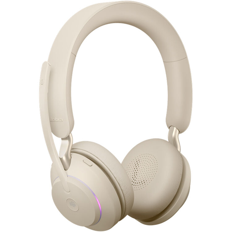 Jabra Evolve2 65 Stereo Wireless On-Ear Headset (Unified Communication, USB Type-A, Beige)