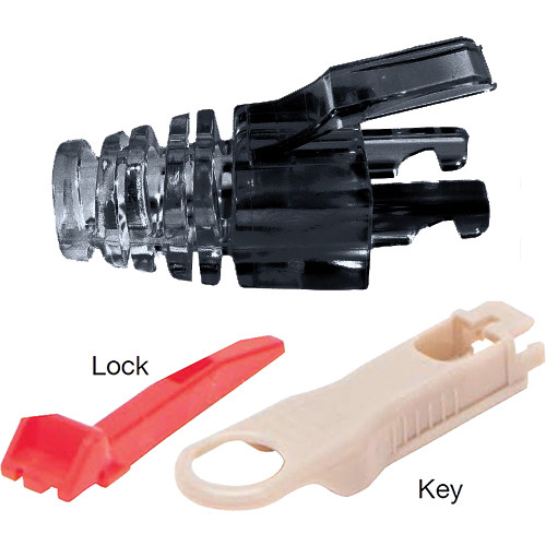 Platinum Tools EZ-DataLock Strain Relief Colored Locks (Black, Pack of 20)