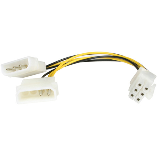 StarTech 6" (15.24m) LP4 to 6-Pin PCIe Video Card Power Adapter Cable