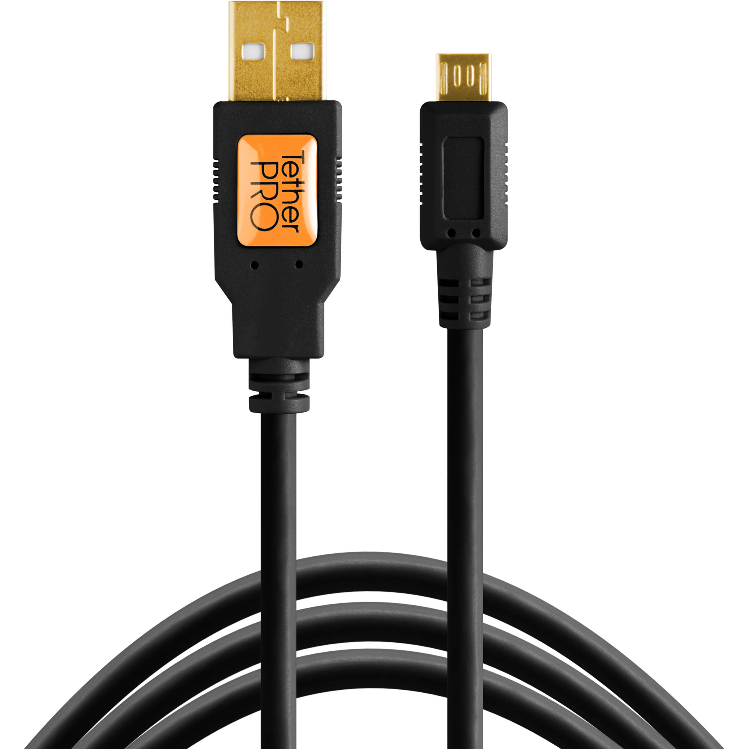 Tether Tools TetherPro USB 2.0 A Male to Micro-B 5-Pin Cable (15', Black)
