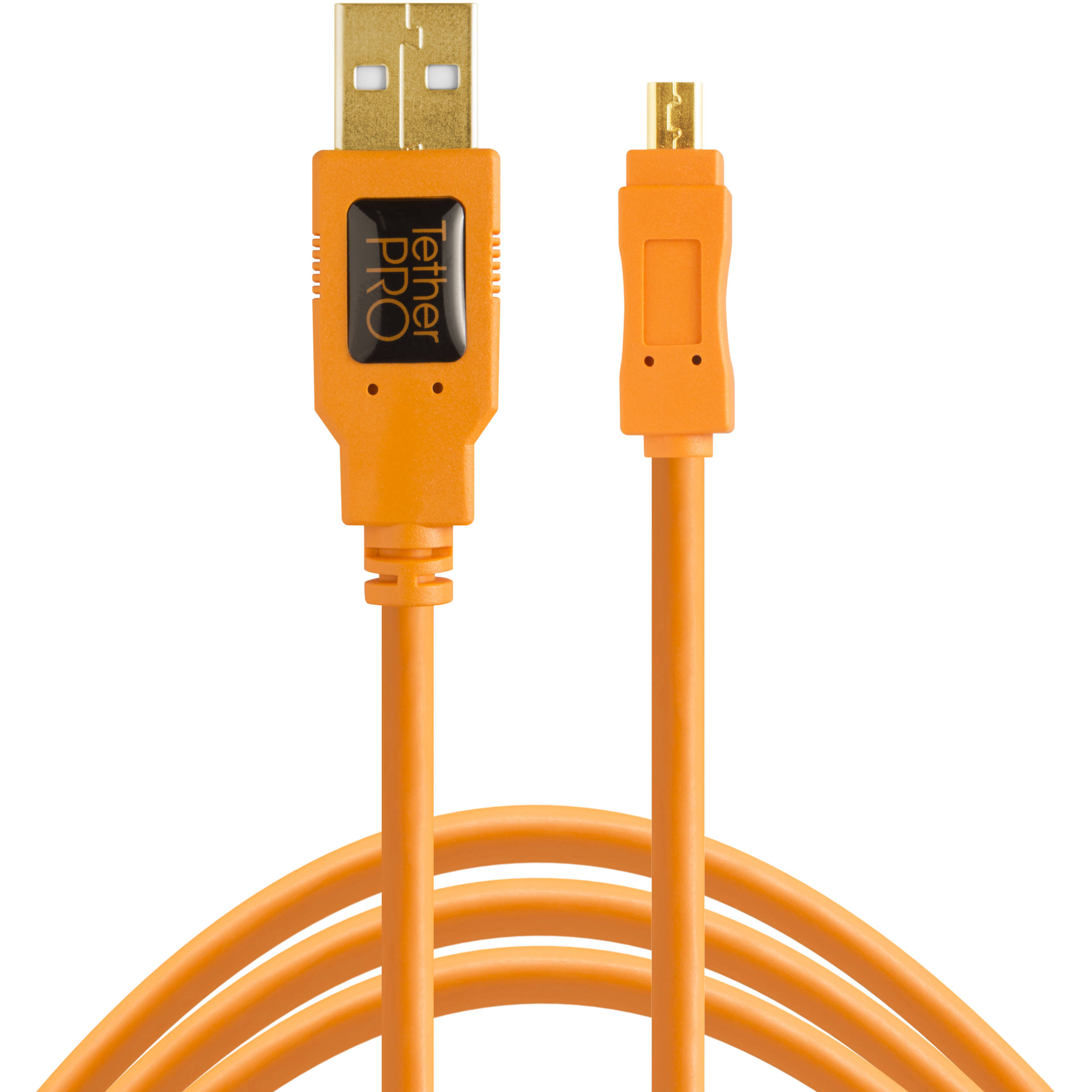 Tether Tools TetherPro USB 2.0 Type-A Male to Mini-B Male Cable (1', Orange)